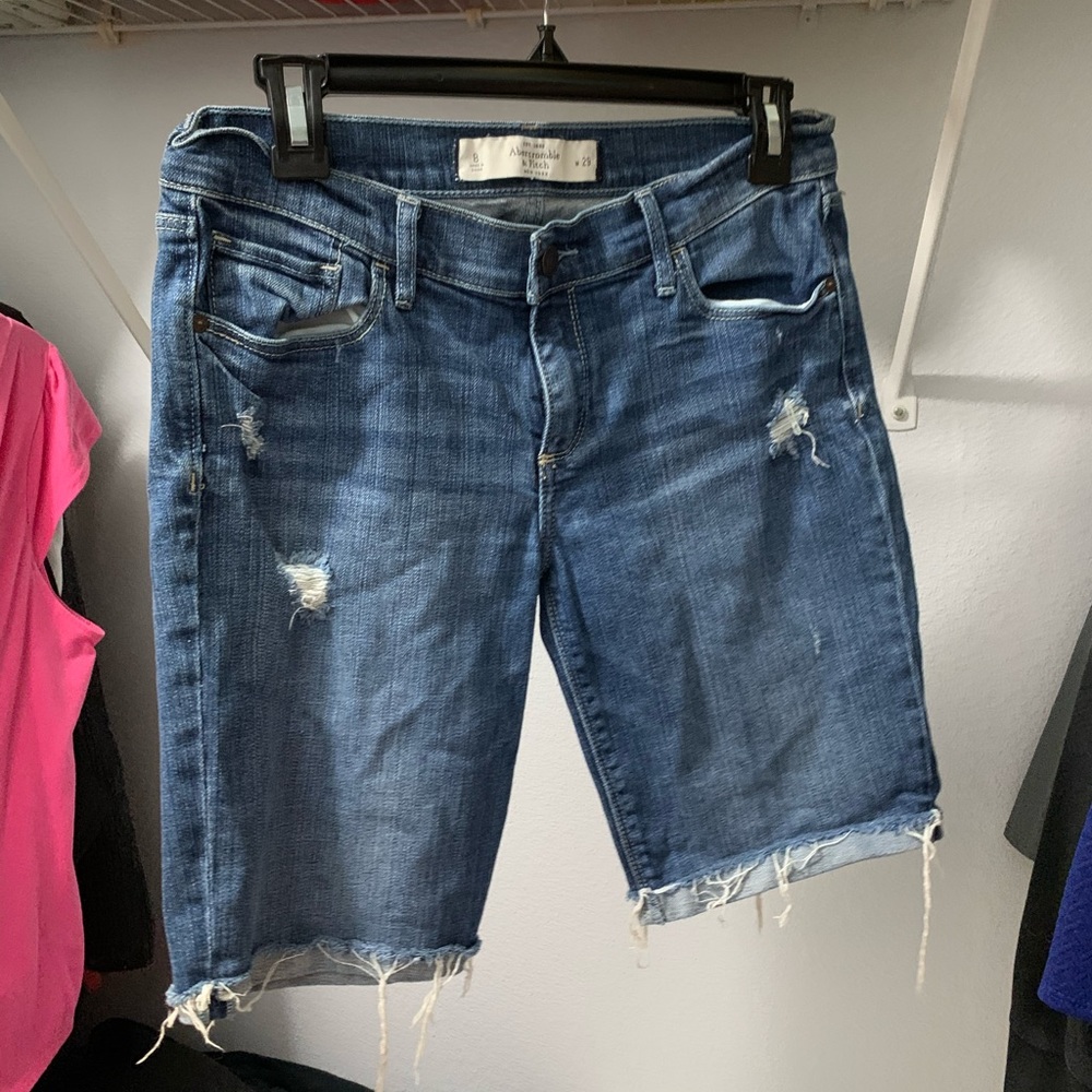 Abercrombie and Fitch distressed jean shorts